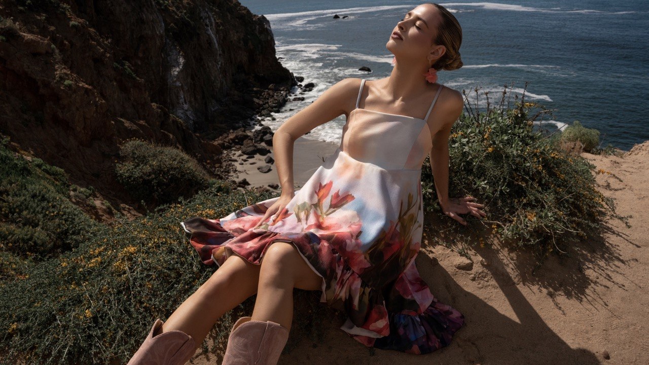 Small-batch silk ready-to-wear gown — Blár Studio atelier capsule